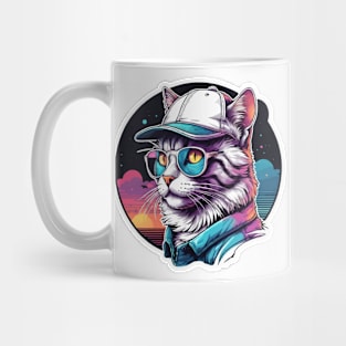 retrowave cat Mug